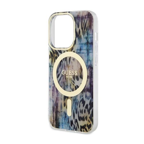 Guess Leopard MagSafe - Etui iPhone 14 Pro (Niebieski) na Arena.pl