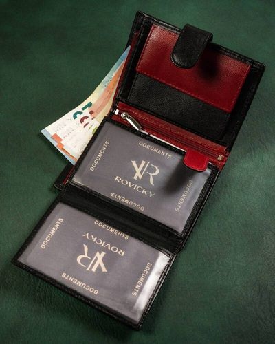 oryginalny, skórzany portfel męski na zatrzask - rovicky na Arena.pl