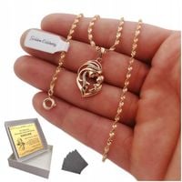 ZŁOTY ŁAŃCUSZEK DAMSKI MEDALIK PREZENT DLA DZIEWCZYNKI NA KOMUNIĘ + GRAWER