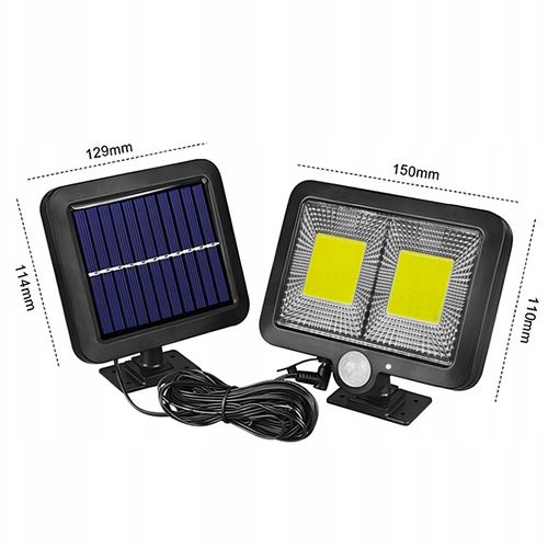 Lampa solarna zewnętrzna z czujnikiem ruchu 108 LED 2200 W na Arena.pl