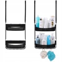 Pólka łazienkowa zawieszana na kabinę nierdzewna pod prysznic czarna LOFT