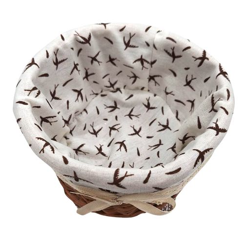 Koszyk Wiklinowy z Wkładką Materiałową Handmade Dekoracja 19x12 cm na Arena.pl