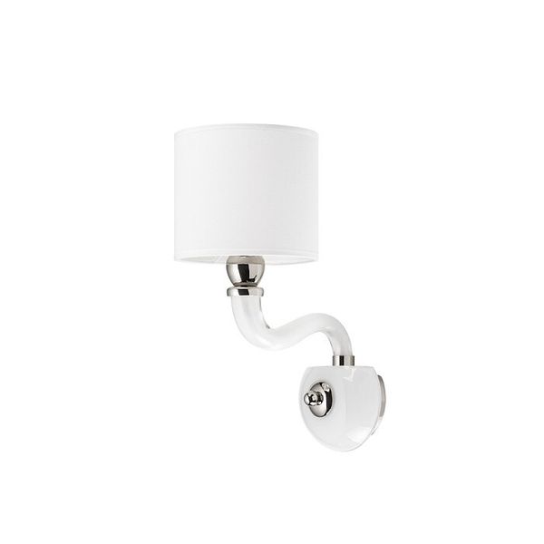 Abażurowa lampa ścienna Newport 8157 elegancki kinkiet biały zdjęcie 1