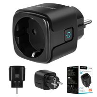 Gniazdko WiFi Kruger&Matz Connect P4 Czarny Tuya Smart Home Watomierz 16A