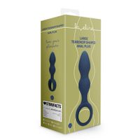 korek analny silikonowy loveline łezkowaty duży niebieski 12 cm