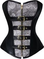 Gorset Steampunk Gothic Bustier +STRINGI SEKSOWNY WYSZCZUPLAJĄCY