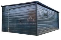 Garaż Blaszany 4x4,5m Brama uchylna Drzwi Okno Antracyt Rynny NB93