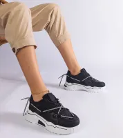 Czarne sneakersy damskie z brokatem Agar 40