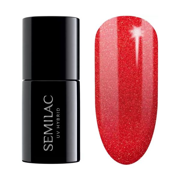 Semilac 346 Lakier hybrydowy Chic Red Glitter 7ml zdjęcie 1