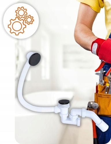 Syfon Wannowy KLIK KLAK Czyszczony od Góry Czarny z Korkiem Szybki Montaż na Arena.pl