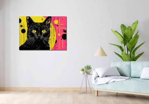 Obraz 100x70cm Neonowy Kocur na Arena.pl