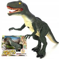 Dinozaur Velociraptor Porusza się Ryczy Świeci