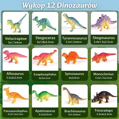 WOOPIE Wykopalisko Jajko Dinozaura Zestaw Archeologa do Rozkopania 12 Dinozaurów na Arena.pl