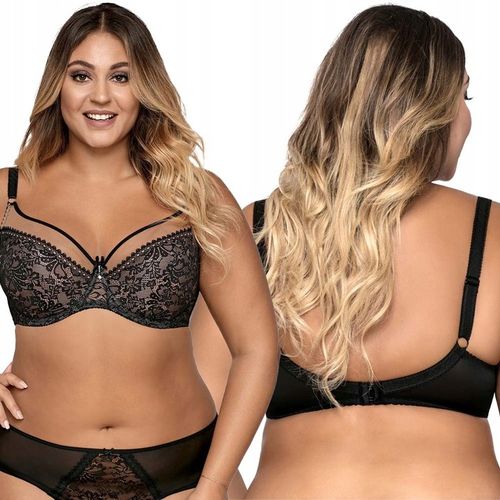 Ava 1396 Stanik BIUSTONOSZ Miękki soft wygodny Koronkowy 95F czarny na Arena.pl