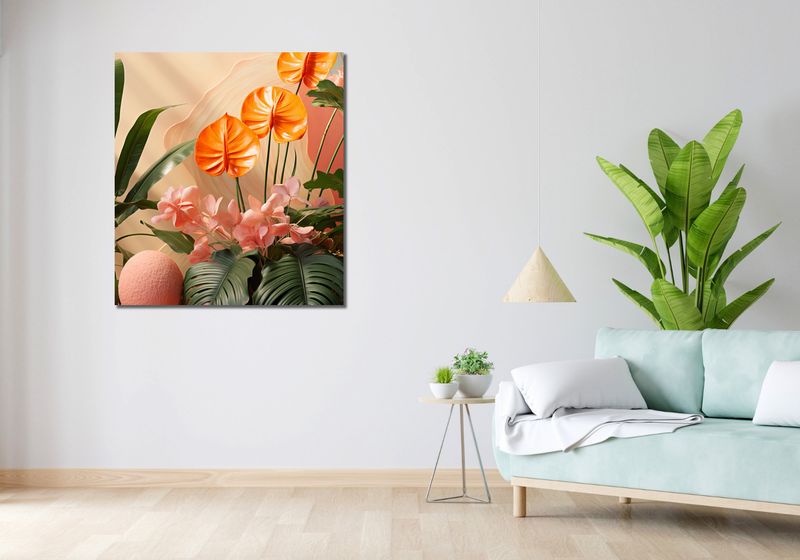 Obraz 90x100cm Pomarańczowy Raj zdjęcie 2