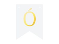 Baner DIY, 16 cm, biały, literka "Ó" [stwórz swój baner]