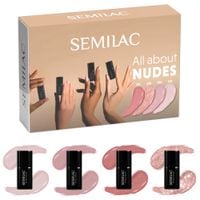 Semilac Zestaw lakierów hybrydowych All About Nudes Set 378 458 586 587