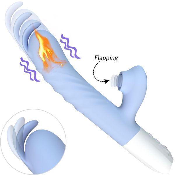 Silicone Vibrator 7 Powerful Modes - Flapping And 7 ThrustingHeating zdjęcie 5