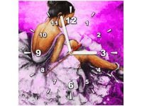 30X30CM ZEGAR ŚCIENNY OBRAZ BALETNICA FIOLETOWYM TLE OBRAZ MALOWANE