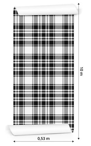 Tapeta Czarno - Biała Szkocka Krata na Arena.pl