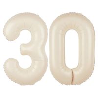 Balony foliowe liczba 30 kremowy 100 cm