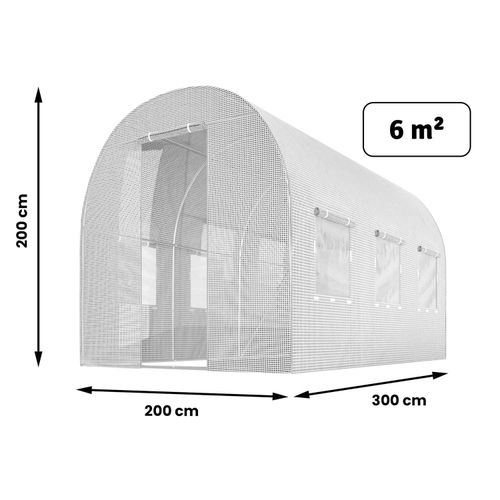 Tunel ogrodowy 2 x 3 m (6m2) biały Plonos na Arena.pl