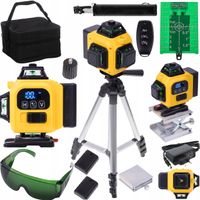 POZIOMICA LASEROWA 360° LASER KRZYŻOWY 4D ZESTAW OBROTOWA PODSTAWA+ STATYW
