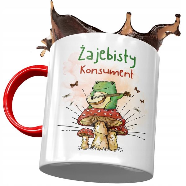 Kubek Czerwony Dla Konsumenta Żajebisty Konsument Z Nadrukiem Ze Zdjęciem zdjęcie 1