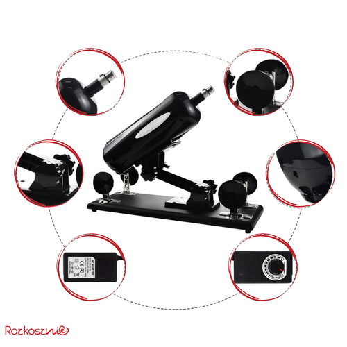 Sex maszyna wibrator dildo zestaw do seksu wymienne końcówki masturbacja na Arena.pl