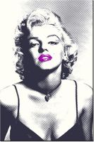 100 70CM OBRAZ PŁÓTNO MARILYN MONROE FIOLETOWYMI USTAMI PŁÓTNO RAMA