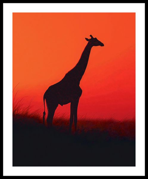 Plakat 40x50cm Żyrafa w Czerni zdjęcie 3
