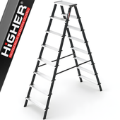 Drabina domowa stalowa dwustronna składana HIGHER 2x8 stopnie 150kg