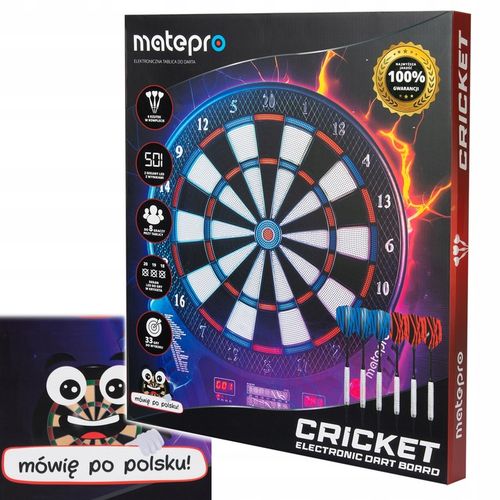 Matepro CRICKET NAJNOWSZA Tarcza elektroniczna do gry w dart MÓWI PO POLSKU na Arena.pl