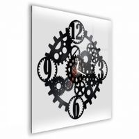 Zegar Ścienny z płyty winylowej na lustrze 30x30cm