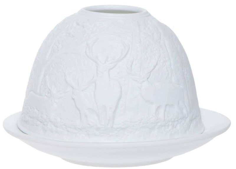 Lampion porcelanowy z reniferami zdjęcie 1