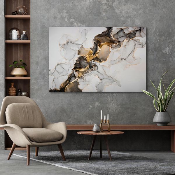 Obraz Do Sypialni Wzór MARMURU Abstrakcja Styl Glamour 30cm x 20cm zdjęcie 6