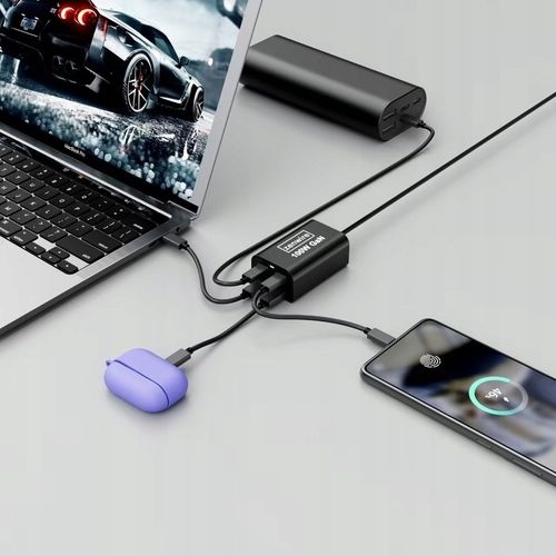 Ładowarka Sieciowa Zasilacz 100W Kostka GaN 3 Kabel AC 2x USB-C 65W 2x USB na Arena.pl