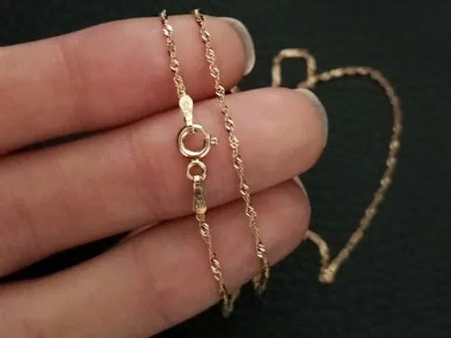 Złoty łańcuszek 585 elegancki SINGAPUR 50cm 14kt na chrzest i komunię 14k na Arena.pl