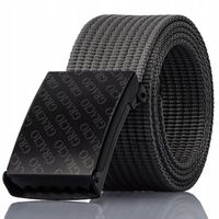 Pasek PARCIANY Męski Klamra Zaciskowa CZARNA do Spodni 95cm