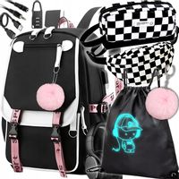 8w1 PLECAK SZKOLNY TORNISTER MŁODZIEŻOWY +PIÓRNIK +NERKA +WOREK USB kl. 4-6