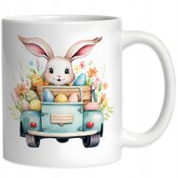 Kubek Wielkanocny Wiosenny Królik Króliczek W Samochodzie Jajka