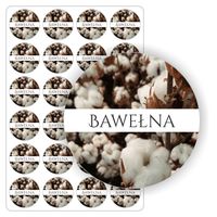 NAKLEJKI etykietki nalepki BAWEŁNA handmade mydła świece olejki 24szt.