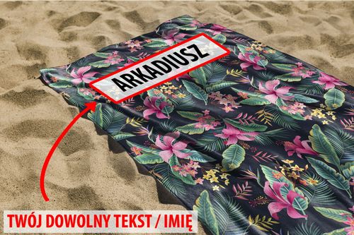 RĘCZNIK Kolorowe kwiatki z twoim dowolnym tekstem 140x75cm 028G na Arena.pl