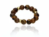 PIERŚCIONEK NA GUMCE KAMIEŃ NATURALNY TYGRYSIE OKO SZCZĘŚCIE SUKCES