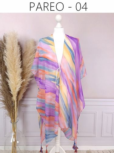 PAREO CHUSTA PLAŻOWA FRĘDZLE TUNIKA MODNE WZORY na Arena.pl