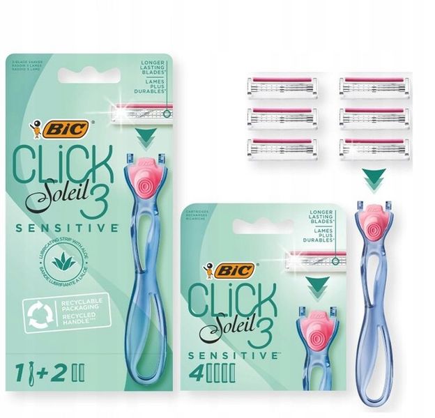 BIC CLICK 3 SOLEIL SENSITIVE MASZYNKA DO GOLENIA DLA KOBIET + 6 zdjęcie 1