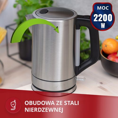 Czajnik elektryczny bezprzewodowy stal inox 2200W MPM MCZ-121M na Arena.pl