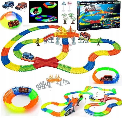 TOR SAMOCHODOWY ŚWIECĄCY 360el + 2 AUTKA MAGIC TRACKS MOST 1808 na Arena.pl