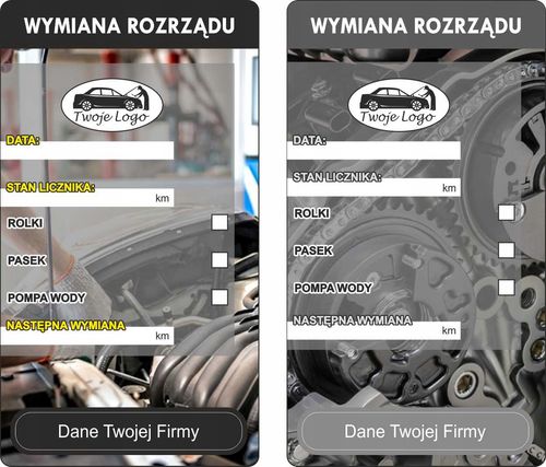 NAKLEJKI WYMIANA OLEJU ROZRZĄDU olejowe 200 szt na Arena.pl