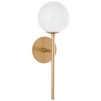 Ścienna LAMPA loft PEREZ LE41751 Luces Exclusivas okrąga OPRAWA szklany kinkiet modernistyczna kula biała złota